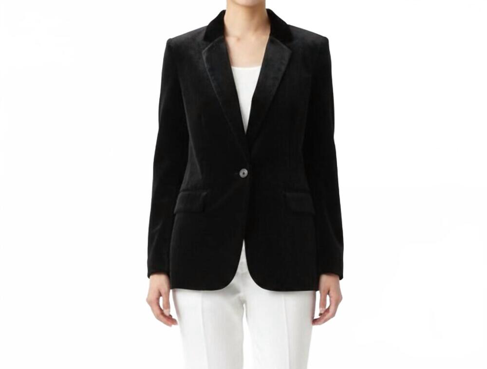 NEW BANANA REPUBLIC long sleeve velvet blazer in black